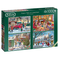 Family Time at Christmas 4x1000 Teile Puzzle
