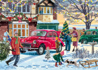 Family Time at Christmas 4x1000 Teile Puzzle