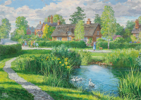 Falcon 11289 Riverside Cottages 2x500 Teile Puzzle