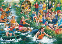 Jim Mitchell Die Coracle-Regatta 1000 Teile Puzzle