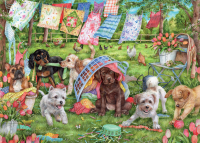 Welpen im Garten 1000 Teile Puzzle