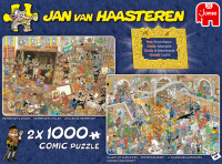 Jan van Haasteren Ein Ausflug ins Museum +  Bilderrahmen 2x1000 Teile