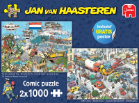 Jan van Haasteren Verkehrschaos + Zu Lande, im Wasser, In...