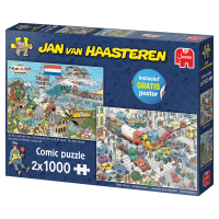 Jan van Haasteren Verkehrschaos + Zu Lande, im Wasser, In...