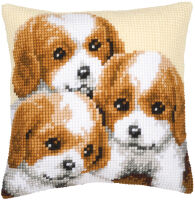 Vervaco PN-0008507 Stickkissen Motiv Drei Hundebabys