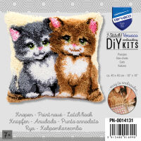 Vervaco PN-0014131 Knüpfkissenpackung Katzen