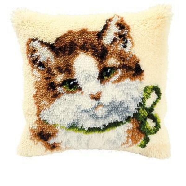 Vervaco PN-0014138 Knüpfkissenpackung Katzen Kopf
