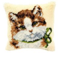 Vervaco PN-0014138 Knüpfkissenpackung Katzen Kopf