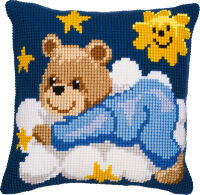 Vervaco PN-0008573 Stickkissen Motiv Bär auf Wolken