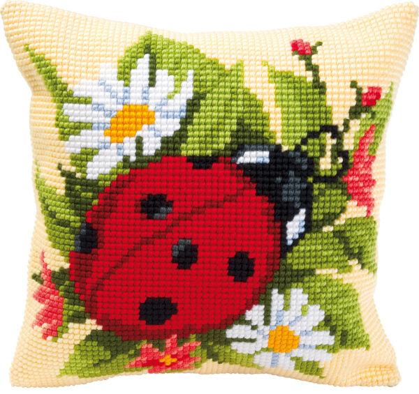 Vervaco PN-0008586 Stickkissen Motiv Marienkäfer
