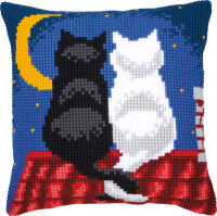 Vervaco PN-0008598 Stickkissen Zwei Katzen in der Nacht