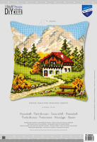 Vervaco PN-0008600 Stickkissen Motiv Berghütte