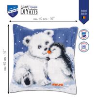 Kreuzstichkissenpackung Eisbär und Pinguin