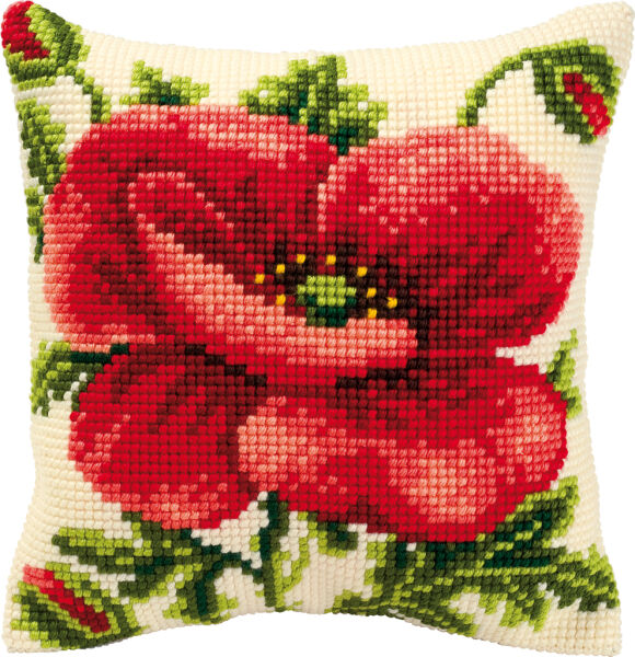 Vervaco PN-0008703 Kreuzstichkissenpackung Orientalischer Mohn