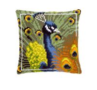 Vervaco PN-0145700 Kreuzstichkissen Der stolze Pfau