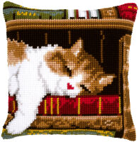 Vervaco PN-0146409 Kreuzstichkissen Schlafende Katze im...