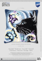 Vervaco PN-0149061 Kreuzstichkissen Katze mit Schmetterlinge