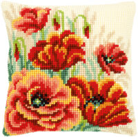 Vervaco PN-0149724 Kreuzstichkissen Mohnblüten II