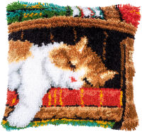 Vervaco PN-0149737 Knüpfkissen Schlafende Katze im...