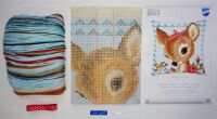 Vervaco PN-0149899 Kreuzstichkissen Reh mit Schleife
