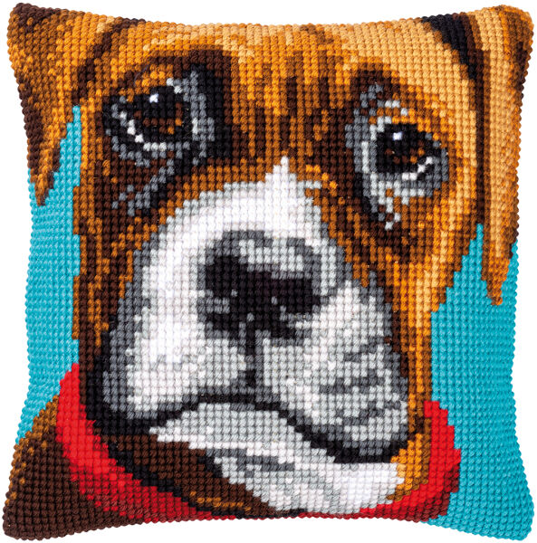Vervaco PN-0153886 Kreuzstichkissen Hund Boxer
