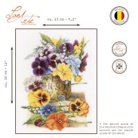 Lanarte PN-0154463 Stiefmütterchen im Blumentopf Kreuzstichpackung