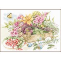 Lanarte PN-0157493 Blumen im Garten Kreuzstichpackung