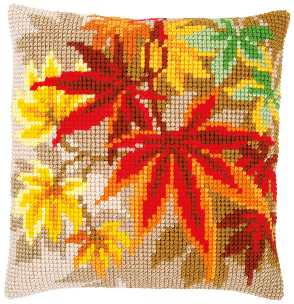 Vervaco PN-0157754 Kreuzstichkissen Herbstblätter