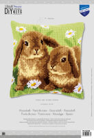 Vervaco PN-0162709 Kreuzstichkissen Zwei Kaninchen