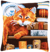 Vervaco PN-0163873 Kreuzstichkissen Katze im...