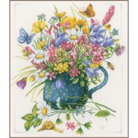 Lanarte PN-0164074 Blumen in Vase Kreuzstichpackung