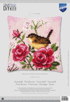 Kreuzstichkissen Vogel auf Rosen