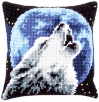 Vervaco PN-0171818 Kreuzstichkissen Heulender Wolf
