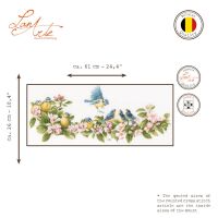 Lanarte PN-0173176 Blaumeise und Blüten Kreuzstichpackung
