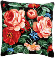Vervaco PN-0182791 Kreuzstichkissenpackung Rosen