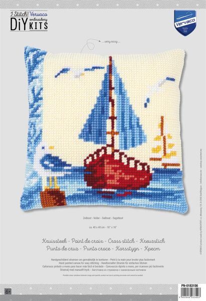Vervaco PN-0183156 Kreuzstichkissenpackung Segelboot