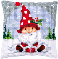 Vervaco PN-0188665 Kreuzstichkissen Weihnachtsgnom im Schnee