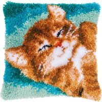 Vervaco, Knüpfkissen Schnurrende Katze