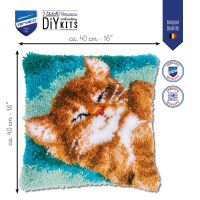 Vervaco, Knüpfkissen Schnurrende Katze