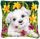 Vervaco PN-0190869 Knüpfkissen Westie mit Osterglocken