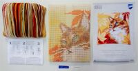 Vervaco PN-0194222 Kreuzstichkissenpackung Katze mit Herbstlaub