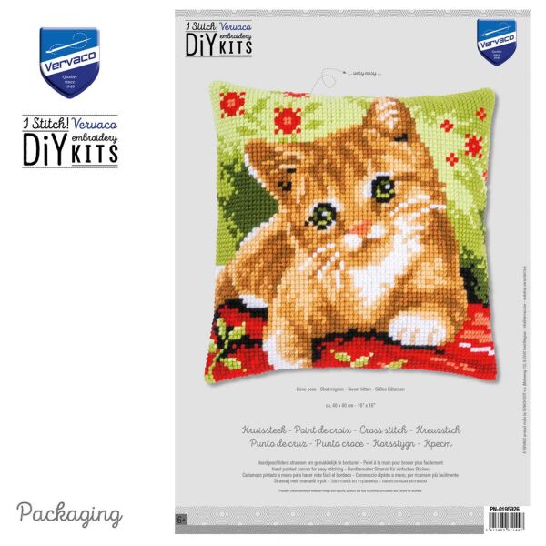 Kreuzstichkissenpackung Süßes Kätzchen