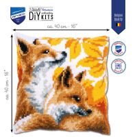Vervaco PN-0198004 Kreuzstichkissenpackung Füchse im Herbst