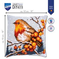 Vervaco PN-0199077 Kreuzstichkissenpackung Rotkehlchen