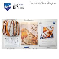 Vervaco PN-0199077 Kreuzstichkissenpackung Rotkehlchen