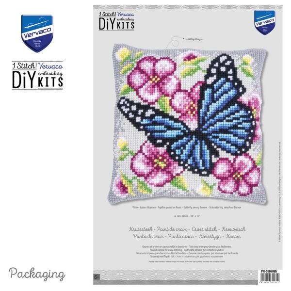 Vervaco PN-0199095 Kreuzstichkissenpackung Schmetterling