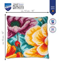 Vervaco PN-0207215 Kreuzstichkissen Mohnblumen