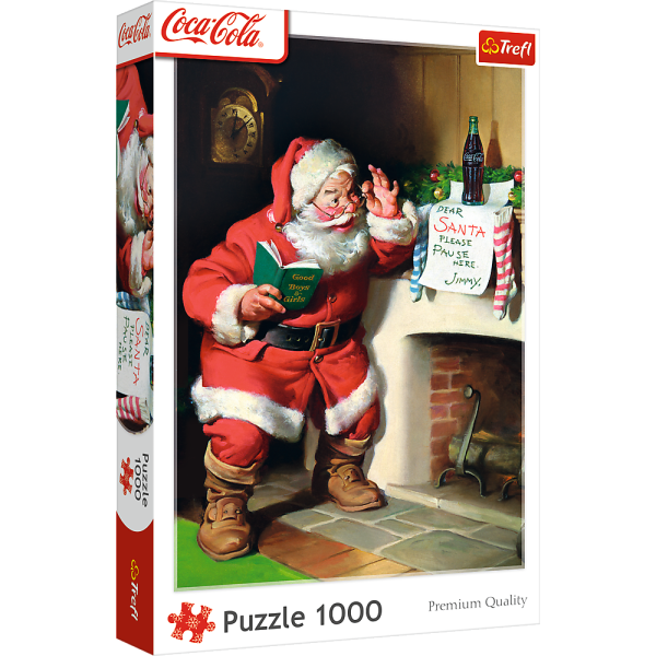 Coca-Cola Der Weihnachtsmann am Kamin 1000 Teile Puzzle