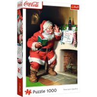Coca-Cola Der Weihnachtsmann am Kamin 1000 Teile Puzzle