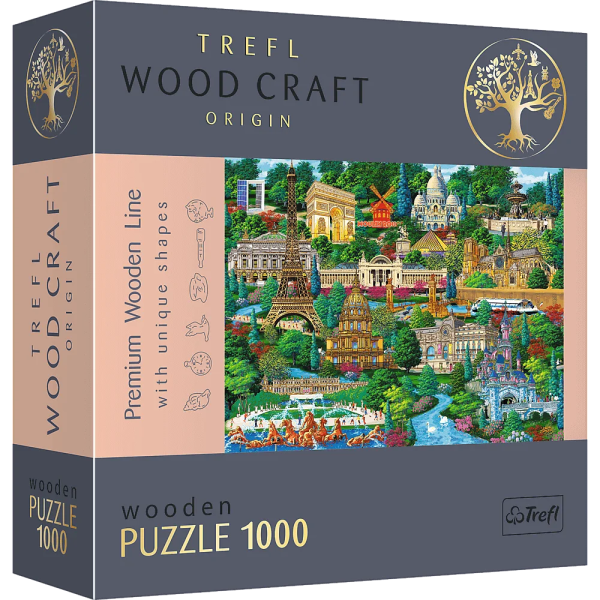 Frankreichs berühmte Plätze 1000 Teile Holzpuzzle
